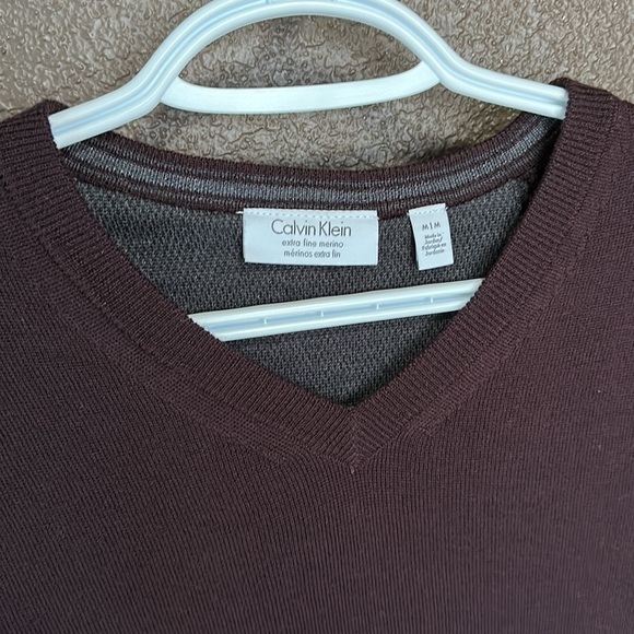 Calvin Klein Vneck Merino Wool Dress Sweater - Picture 2 of 5